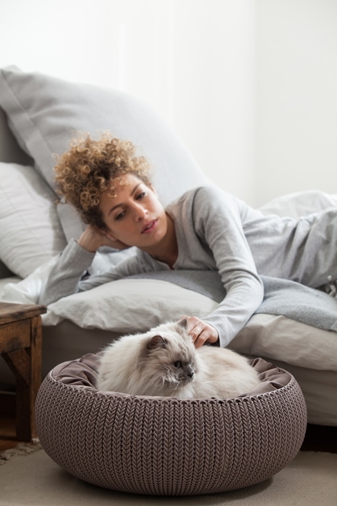 Zdjęcie Curver Knit Cozy Pet Bed legowisko dla kota lub psa beżowe śr. 54 cm