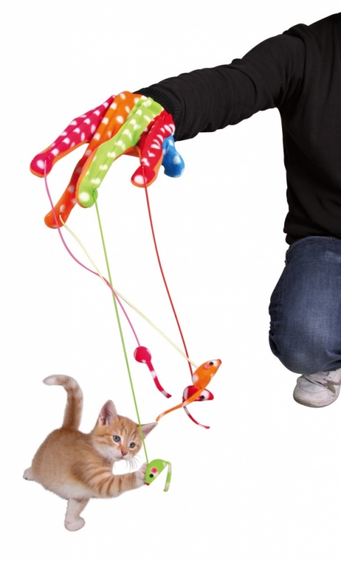 Zdjęcie Trixie Rękawica z pluszowymi myszkami zabawka dla kota  