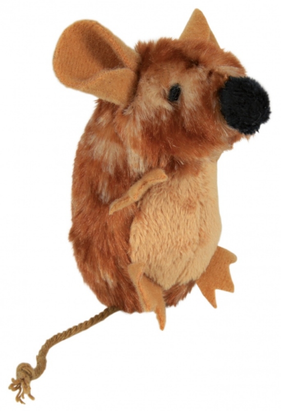 Trixie Naturalna zabawka z mikrochipem mysz pluszowa brązowa 8 cm