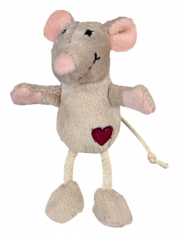 Zdjęcie Trixie Naturalna zabawka mysz pluszowa duża z kocimiętką beżowa 11 cm