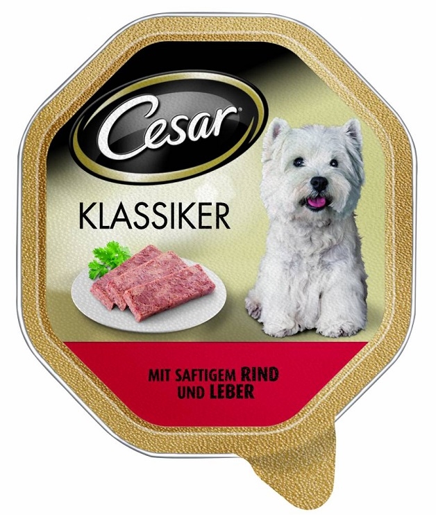 Zdjęcie Cesar Pate tacka dla psa  z wołowiną i wątróbką 150g