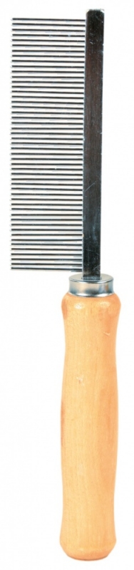 Zdjęcie Trixie Grzebień gęsty z drewnianą rączką  17 cm 
