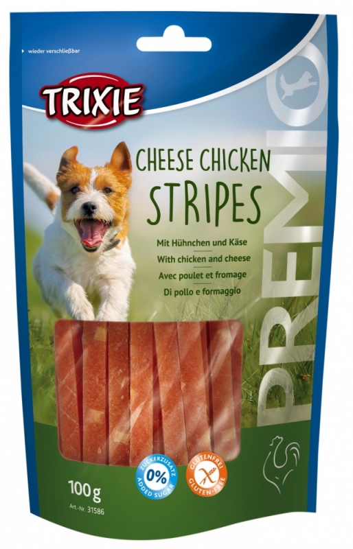 Zdjęcie Trixie Premio Chicken Cheese Stripes przysmak dla psa z kurczakiem i serem 100g