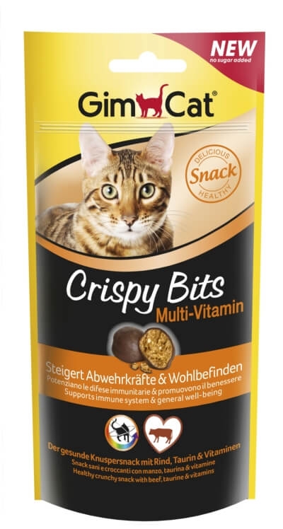 Zdjęcie Gimcat Crispy Bits Multi-Vitamin  z wołowiną, tauryną i witaminami 40g