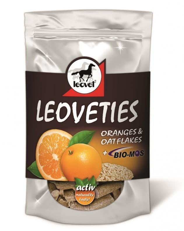 Leovet Leoveties Tummy Ticker przysmaki dla koni pomarańcza + płatki owsiane + Bio-Mos 1kg