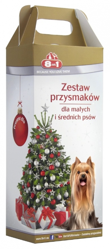 Zdjęcie 8in1 Świąteczny prezent dla małych i średnich psów  zestaw przysmaków 