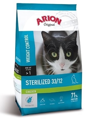 Zdjęcie Arion Original Cat Sterilized 33/12 Chicken Weight Control z kurczakiem 7.5kg