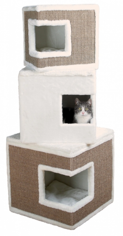 Zdjęcie Trixie Drapak wieża dla kota Lilo  biało-beżowy 46 x 46 x 123 cm