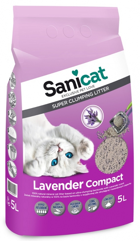 Zdjęcie Sanicat Super Clumping Lavender Compact  lawendowy 5l