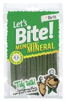Zdjęcie Brit Let's Bite! przysmak dla psa Munchin' Mineral pałeczki do żucia z chlorofilem 105g