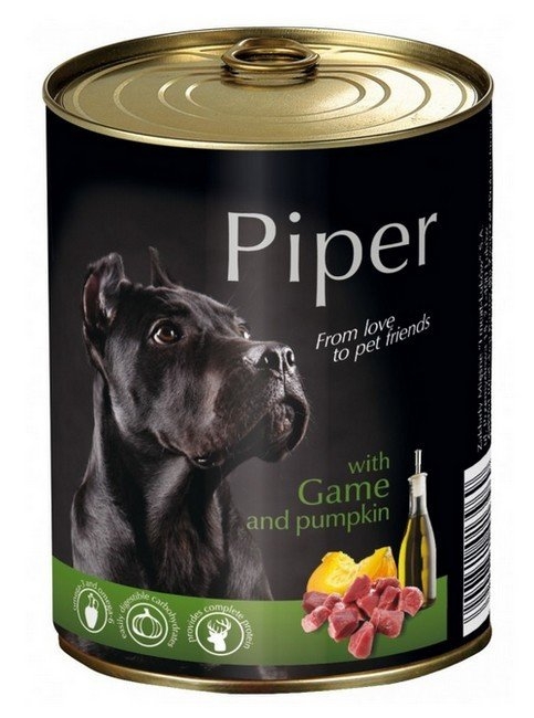 Zdjęcie Piper Puszka dla psa duża  z dziczyzną i dynią 800g