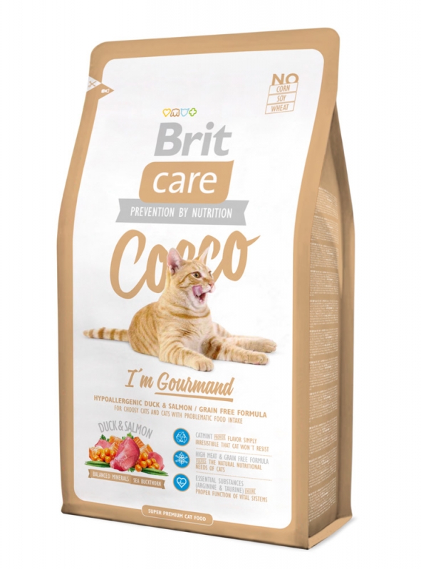 Zdjęcie Brit Care Cat New Cocco I'm Gourmand  kaczka i łosoś 400g