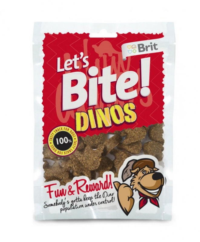 Zdjęcie Brit Let's Bite! przysmak dla psa Dinos przekąski z jagnięciną i ryżem 150g