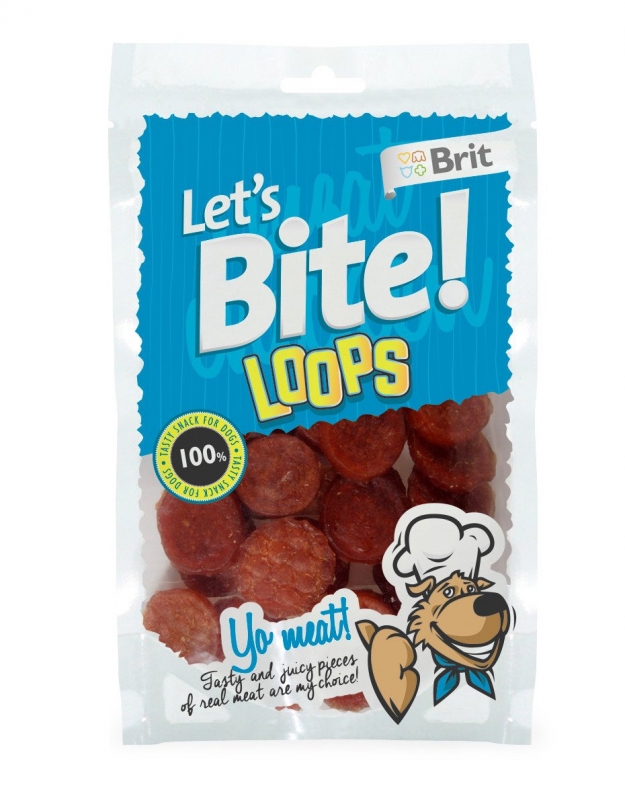 Zdjęcie Brit Let's Bite! przysmak dla psa Loops krążki z kurczaka 80g
