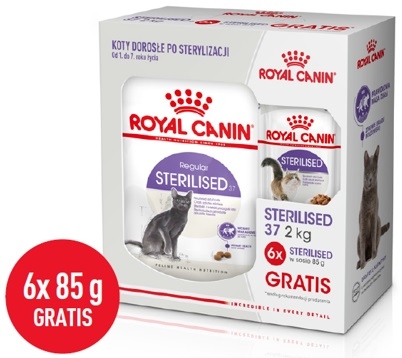 Zdjęcie Royal Canin Promocja: Sterilised  + 6 saszetek Sterilised w sosie Gratis 2kg