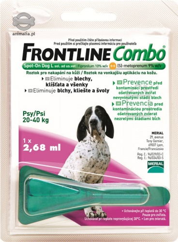 Zdjęcie Frontline Combo Pies L 20-40 kg pojedyńcza  dla psów L 20-40 kg 1 x 2,68 ml