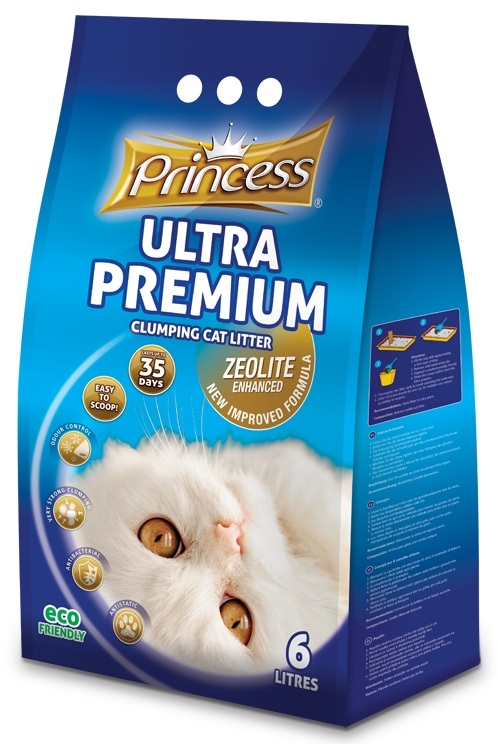 Zdjęcie Princess Ultra Premium Clumping ekstra drobny  żwirek zeolitowy zbrylający dla kota 6l (4.8kg)