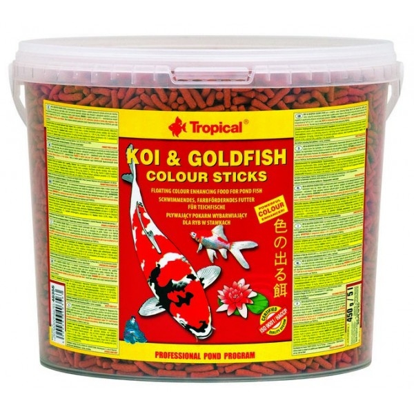 Zdjęcie Tropical Koi & Goldfish Colour Sticks wiaderko  pływający pokarm wybarwiający dla koi 11l (0.9kg)