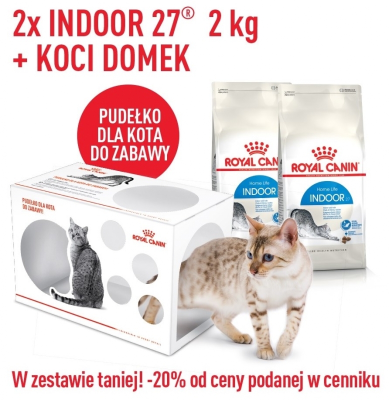 Zdjęcie Royal Canin PROMOCJA: Indoor Feline  + KOCI DOMEK GRATIS 2x 2kg