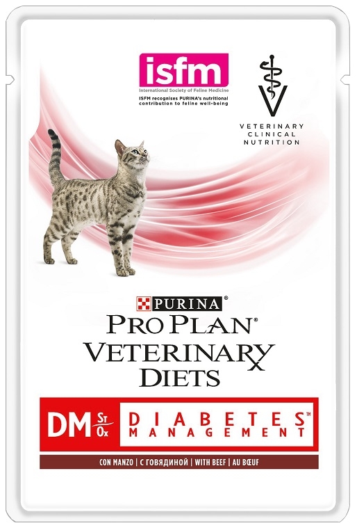 Zdjęcie Purina Vet DM Diabetes Management Formula saszetka dla kota z wołowiną 85g
