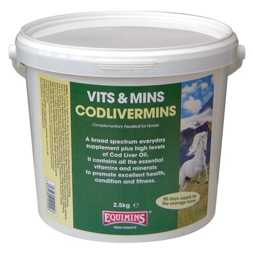 Zdjęcie Equimins Vits & Mins Codlivermins  witaminy i minerały z tranem dla koni 2.5kg