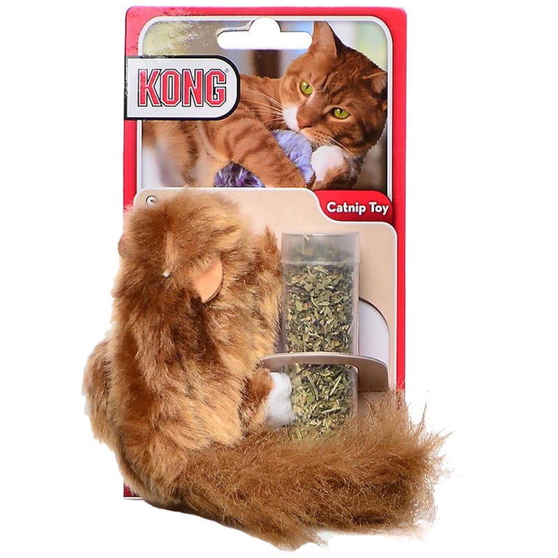 Zdjęcie Kong Cat Toys Squirrel zabawka dla kota z kocimiętką pluszowa wiewiórka 
