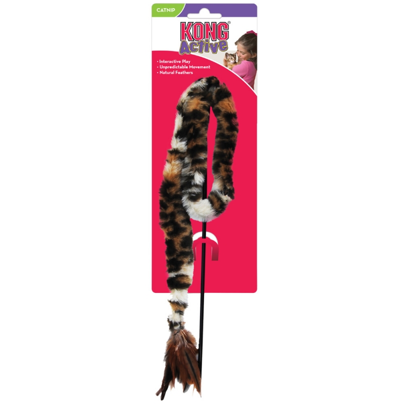 Zdjęcie Kong Cat Catnip Toy Swizzle Bird wędka pluszowa dla kota 100 cm 