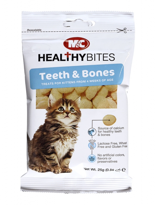 Zdjęcie Mark & Chappel Healthy Bites Teeth & Bones For Kittens  przysmaki na ząbki i kości dla kociąt 25g