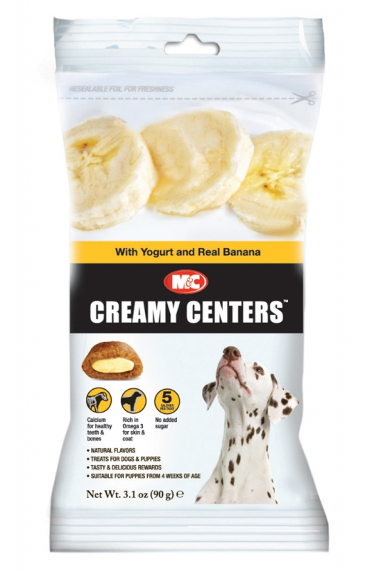 Zdjęcie Mark & Chappel Creamy Centre Dog Treats  Yoghurt & Real Banana 90g