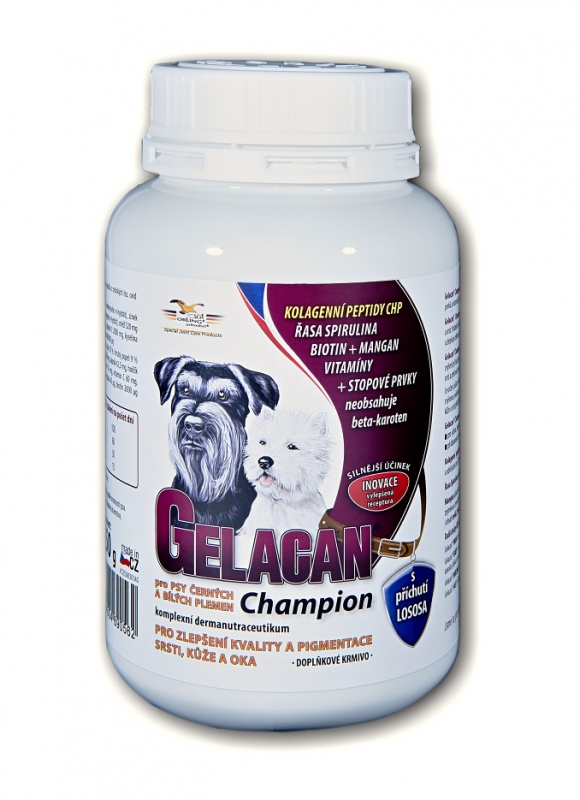Zdjęcie Orling Gelacan Champion + Biotyna  dla psów o czarno-białej sierści 150g