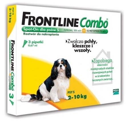 Zdjęcie Frontline Combo Pies S 2-10 kg trójpak  dla psów S 2-10 kg 3 x 0,67 ml