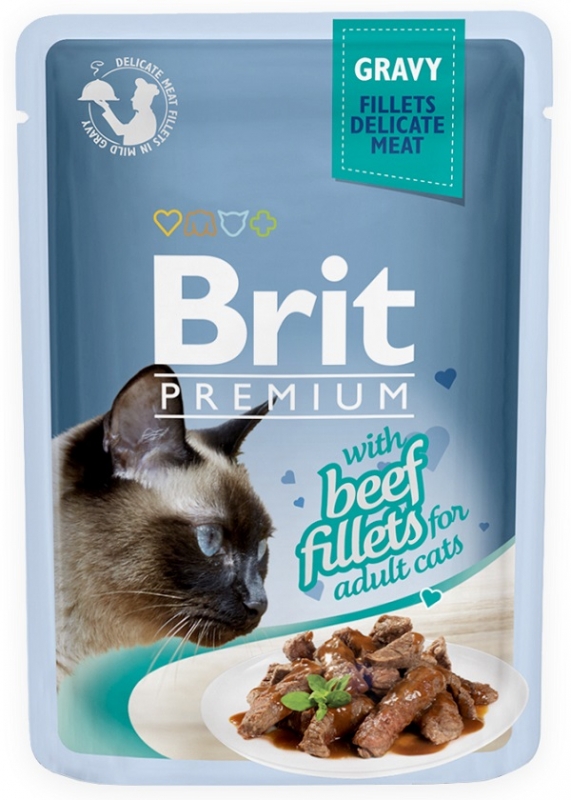Zdjęcie Brit Premium Cat Adult saszetka  z filetem z wołowiny w sosie 85g