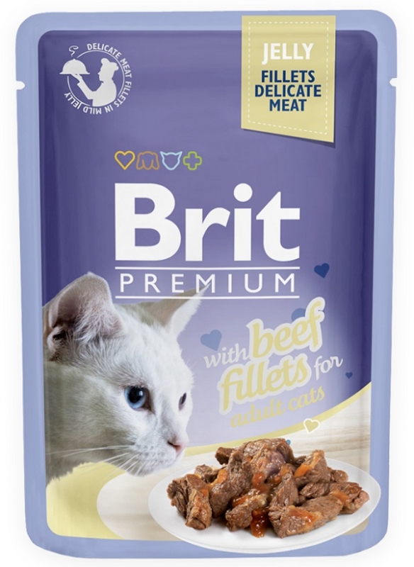 Zdjęcie Brit Premium Cat Adult saszetka  z filetem z wołowiny w galaretce 85g