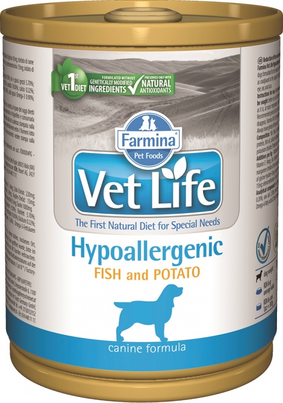 Farmina Vet Life Dog Hypoallergenic puszka dla psa ryba i ziemniaki 300g