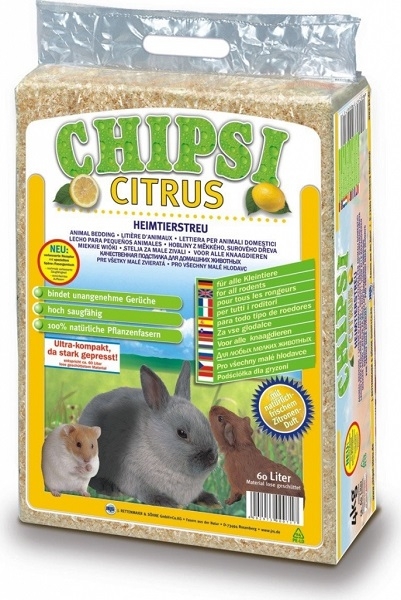 Zdjęcie JRS Chipsi Citrus  trociny dla gryzoni 3.2kg (60l)