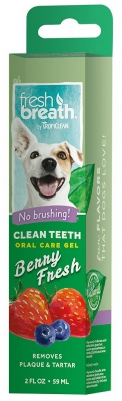 Zdjęcie Tropiclean Żel do pielęgancji zębów i dziąseł dla psów bez szczotkowania o zapachu jagód i truskawek 59 ml