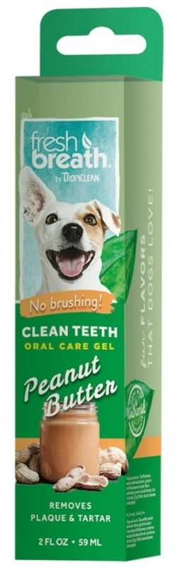 Zdjęcie Tropiclean Żel do pielęgancji zębów i dziąseł dla psów bez szczotkowania o zapachu masła orzechowego 59 ml