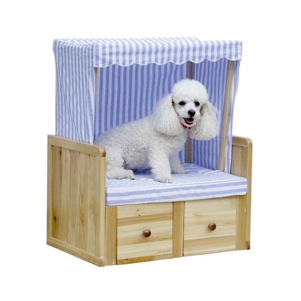 Zdjęcie Kerbl Fotel plażowy drewniany SYLT   dla psa lub kota 57 x 37 x 68 cm