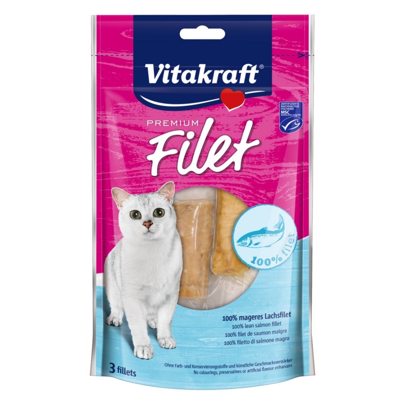 Zdjęcie Vitakraft Premium Filet  100% filetu z łososia 54g / 3 szt. 