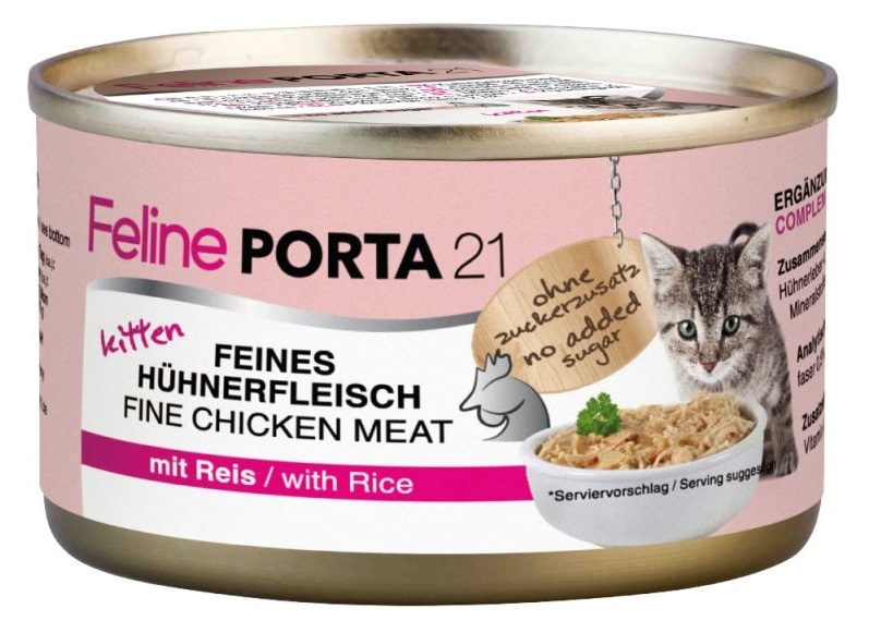 Zdjęcie Feline Porta 21 Kitten puszka  mięso drobiowe z ryżem 90g