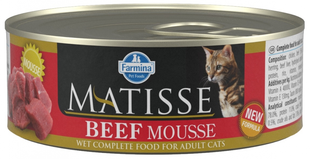 Zdjęcie Farmina Matisse Puszka dla kota  mus z wołowiną 85g