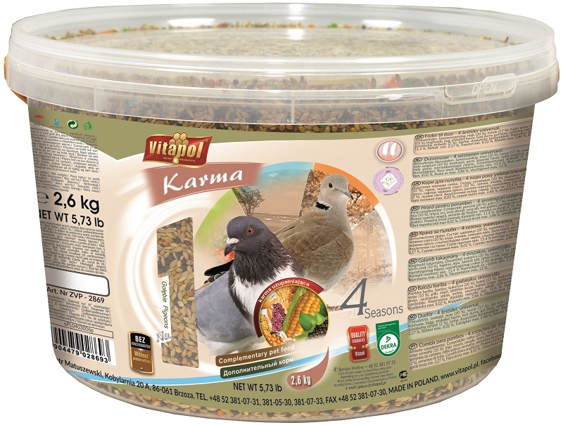 Vitapol Pokarm uzupełniający dla gołębi w wiaderku 2.6kg