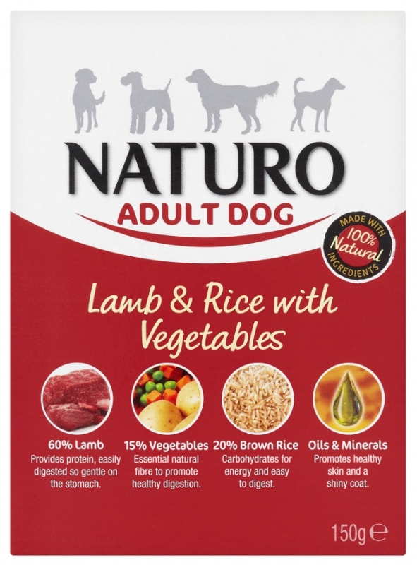 Zdjęcie Naturo Adult Dog tacka dla psa  jagnięcina z ryżem i warzywami 150g