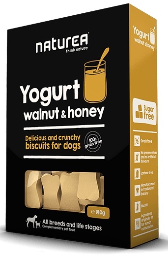 Zdjęcie Naturea Biszkopty dla psa Yogurt, Walnut & Honey  o smaku jogurtu z orzechami i miodem 140g