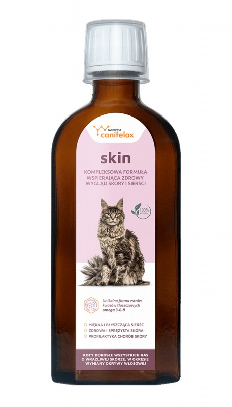 Yarrowia Canifelox Skin Cat formuła dla zdrowej skóry i sierści 150ml
