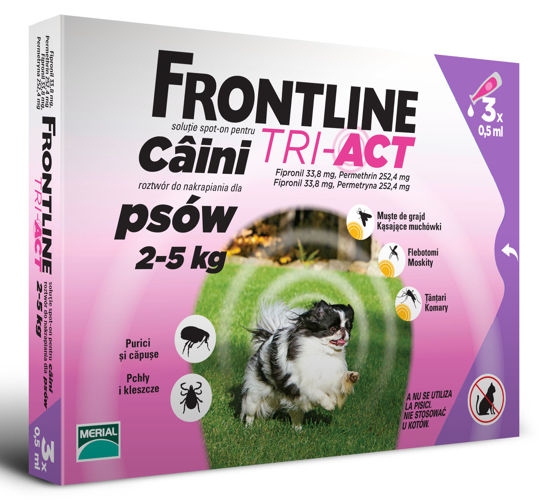 Frontline Tri-Act Pies trójpak  dla psów XS (2-5 kg) 3 x 0,5 ml