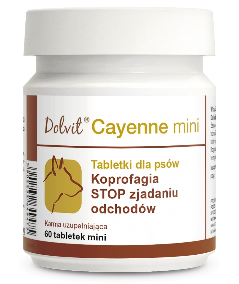 Dolfos Dolvit Cayenne Mini tabletki dla psów zniechęcające do zjadania odchodów 60 tabl.