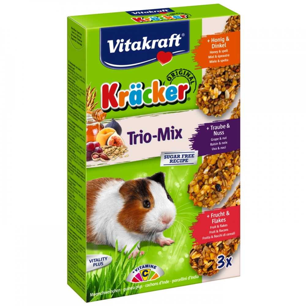 Vitakraft Kracker Trio-Mix kolba dla świnki (miód, owoc, orzech) 168g
