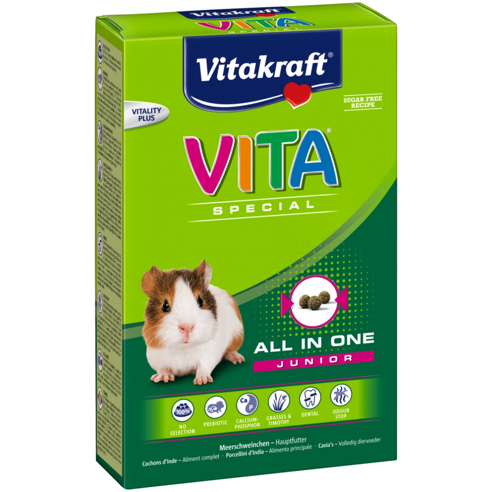 Zdjęcie Vitakraft Vita Special Junior (Świnka) pokarm dla młodych świnek granulat 0.6kg