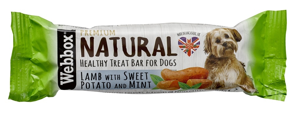 Zdjęcie Webbox Baton dla psa Natural Healthy Treat Bar  z jagnięciną, słodkim ziemniakiem i miętą 60g